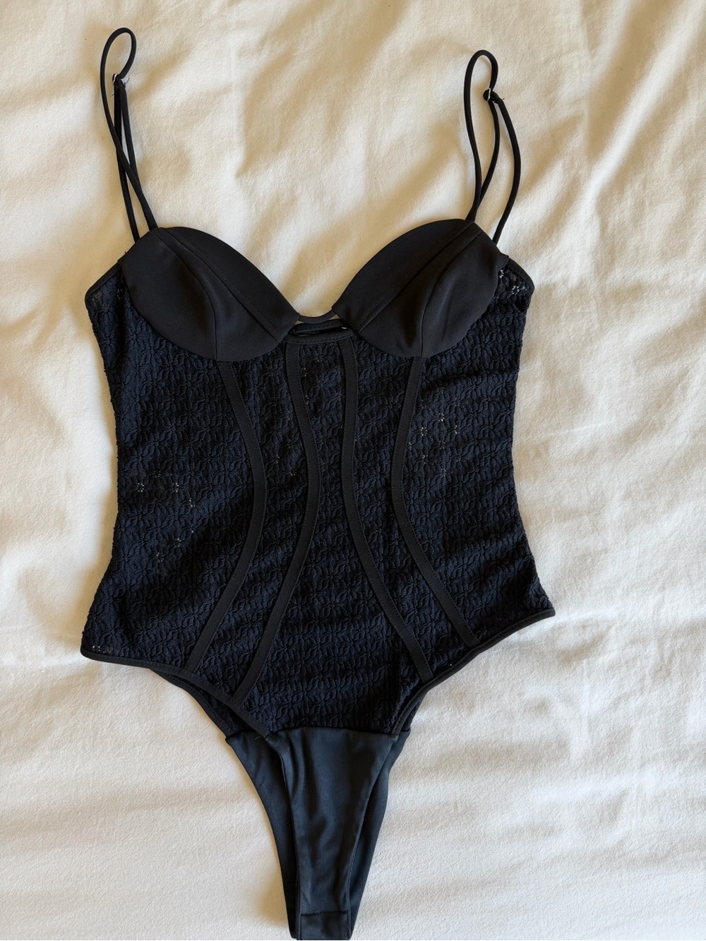 Zara NWT Black Lace Bodysuit